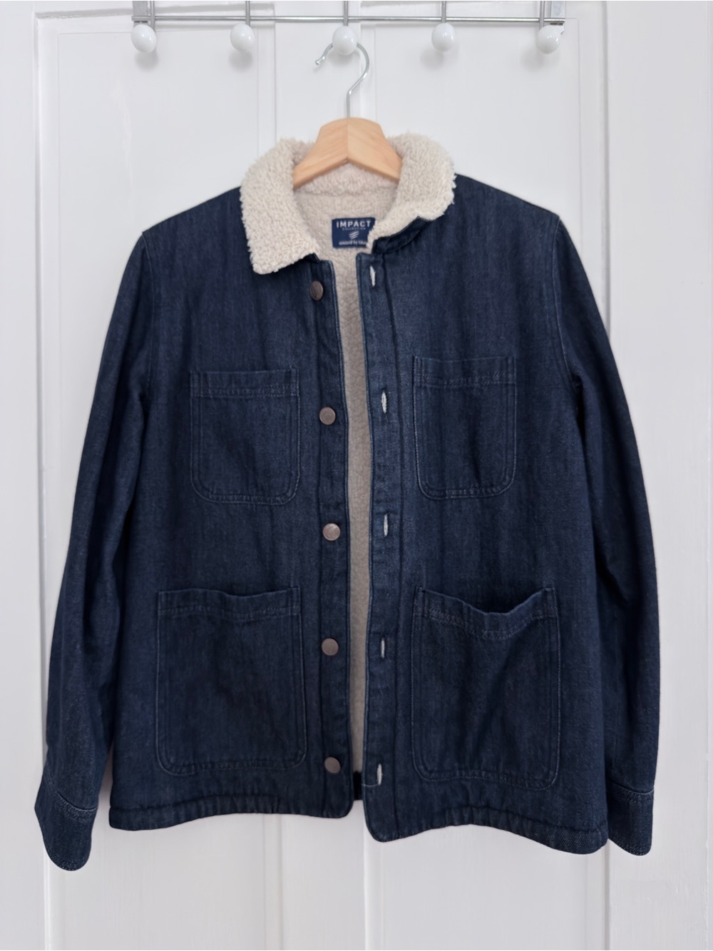 Organic Cotton Impact United By Blue Women’s Dark Blue Sherpa-Lined Denim Jacket